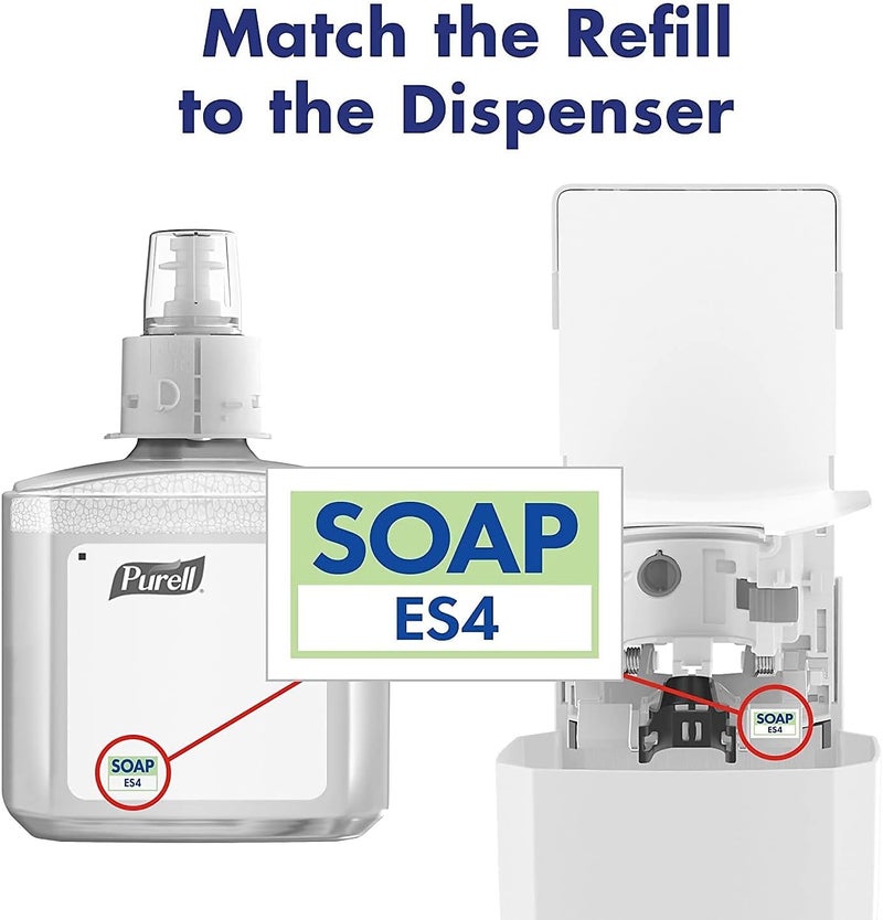 Purell ES4 Manual Wall-Mounted Hand Soap Dispenser, White, Compatible with 1200 mL Brand HEALTHY SOAP Refills (Pack of 1) - 5030-01 - Manufactured by GOJO, Inc. - Image 3